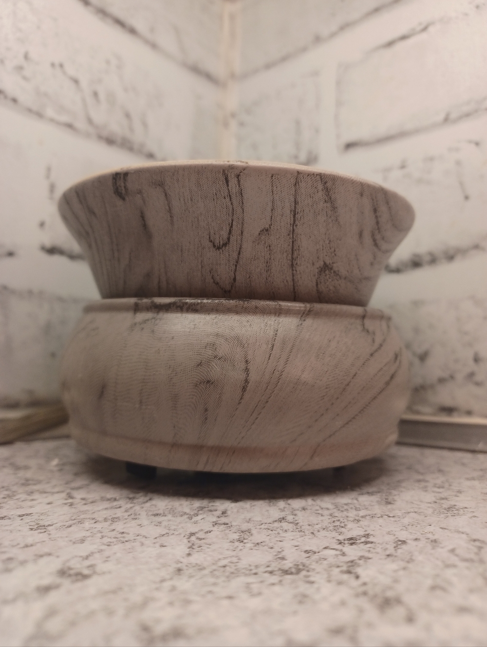 Grey Wood Simmer Pot Wax Warmer Pink Zebra warms oil Gray